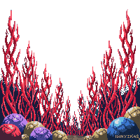 underwater kingdom red seaweed crimson flowing decorative