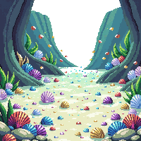 underwater kingdom shell bed floor tile many shells