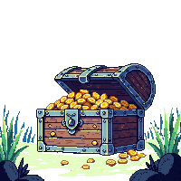 underwater kingdom sunken ship treasure chest spilling gold