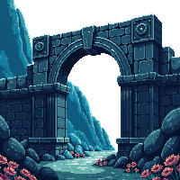 underwater kingdom underwater ruins arch gateway stone