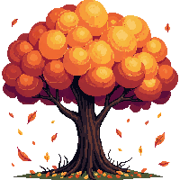 autumn tree losing leaves falling scattered wind