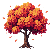 autumn tree red leaves fall season vivid bright