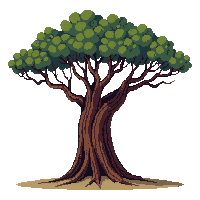 baobab tree thick massive trunk thin branches african