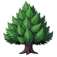 bushy pine short wide dense green full branches