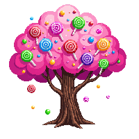 candy tree colorful lollipop gumdrop sweet fantasy