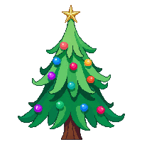 christmas tree green decorated ornaments star top