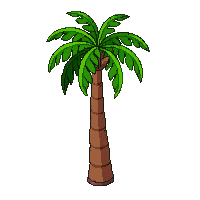 palm tree tall straight trunk green fronds tropical