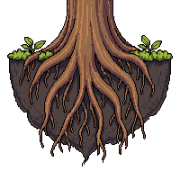 root system exposed tangled brown underground