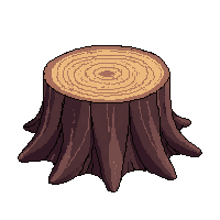 tree stump cut flat top brown rings visible