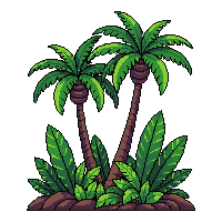 tropical fern tree tall fronds green lush jungle