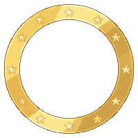 badge frame circular golden star border