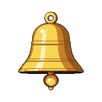bell icon golden brass small