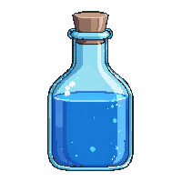 blue potion bottle tall flask