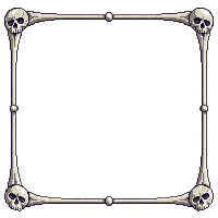 bone frame white skull corners border