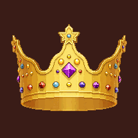 crown icon golden three points jeweled
