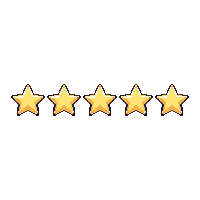 five gold stars rating row
