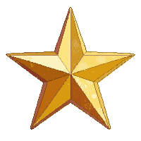 gold star icon five pointed solid