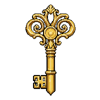 golden key icon ornate old fashioned