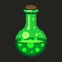 green potion bottle wide flask