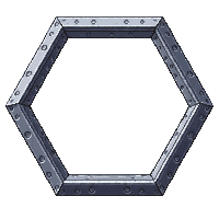 hexagonal frame metallic silver tech border