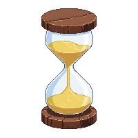 hourglass icon wooden sand flowing