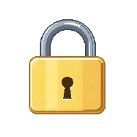 lock icon golden padlock closed