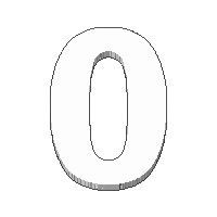 number zero pixel font white bold