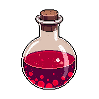 red potion bottle round flask