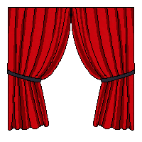 red velvet panel curtain draped cloth