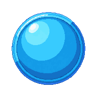 round blue button shiny flat