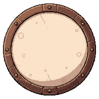 round wooden shield frame brown circle