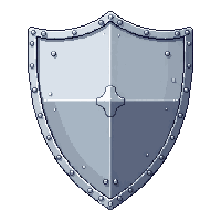 silver shield icon pointed bottom