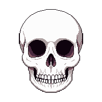 skull icon white front facing