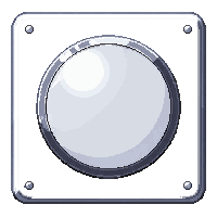 square metal button silver tech