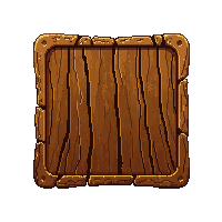 square wooden button brown carved