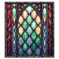 stained glass panel red blue green