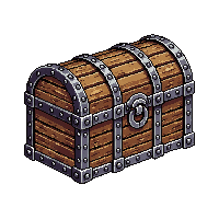 wooden chest closed iron bands