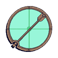 Bow Skill Icon Arrow Ranged Green Circular Ability — free pixel art sprite from Ui Pro