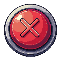 Close Button Red X Circle Corner Window Exit — free pixel art sprite from Ui Pro