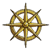 compass rose north south east west ornate golden