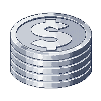 Silver Coin Smaller Secondary Currency Stack — free pixel art sprite from the Ui Pro collection, transparent PNG