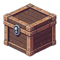 Storage Chest Slots Grid Large Container Wooden — free pixel art sprite from the Ui Pro collection, transparent PNG