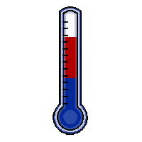Temperature Gauge Red Hot Cold Blue Thermometer — free pixel art sprite from the Ui Pro collection, transparent PNG