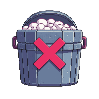Trash Slot Red X Delete Discard Item Warning — free pixel art sprite from the Ui Pro collection, transparent PNG
