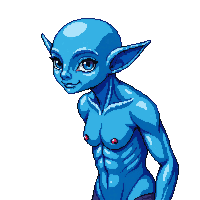 Underwater Aquatic Elf Pointed Ears Blue Skin — free pixel art sprite from Underwater