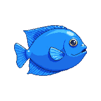 underwater blue tang fish bright blue small