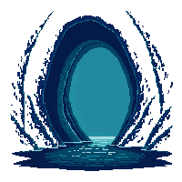 Underwater Cave Entrance Dark Rocky Underwater — free pixel art sprite from Underwater