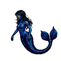 underwater corrupted mermaid dark scales glowing eyes