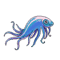 Underwater Cuttlefish Color Changing Tentacles Hovering — free pixel art sprite from the Underwater collection, transparent PNG