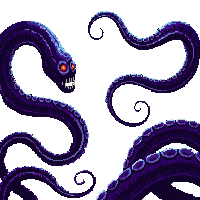 Underwater Eldritch Horror Tentacles Eyes Deep Abyss — free pixel art sprite from the Underwater collection, transparent PNG